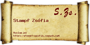 Stampf Zsófia névjegykártya