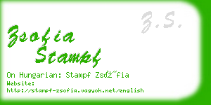 zsofia stampf business card